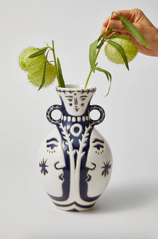 Totem Duo Vase, Blue