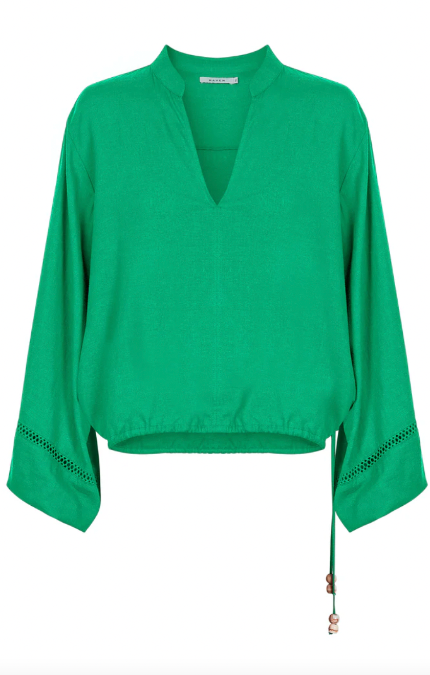 Sardinia Tie Blouse, Verde