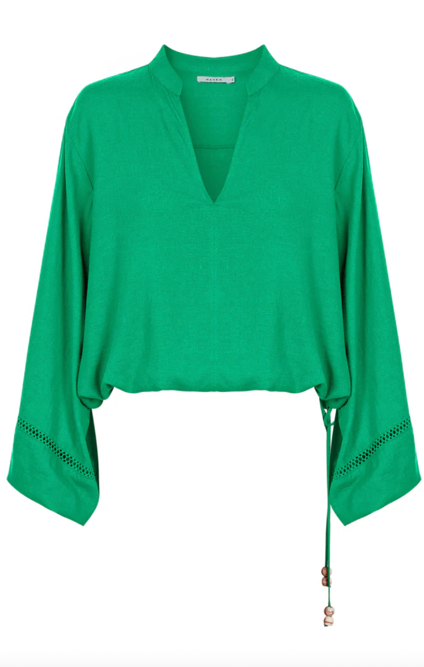 Sardinia Tie Blouse, Verde