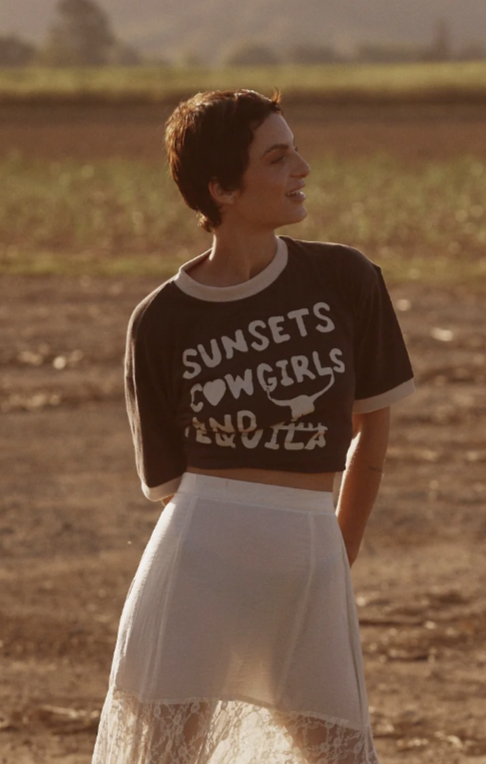 The Sunsets + Cowgirls Tee, Black