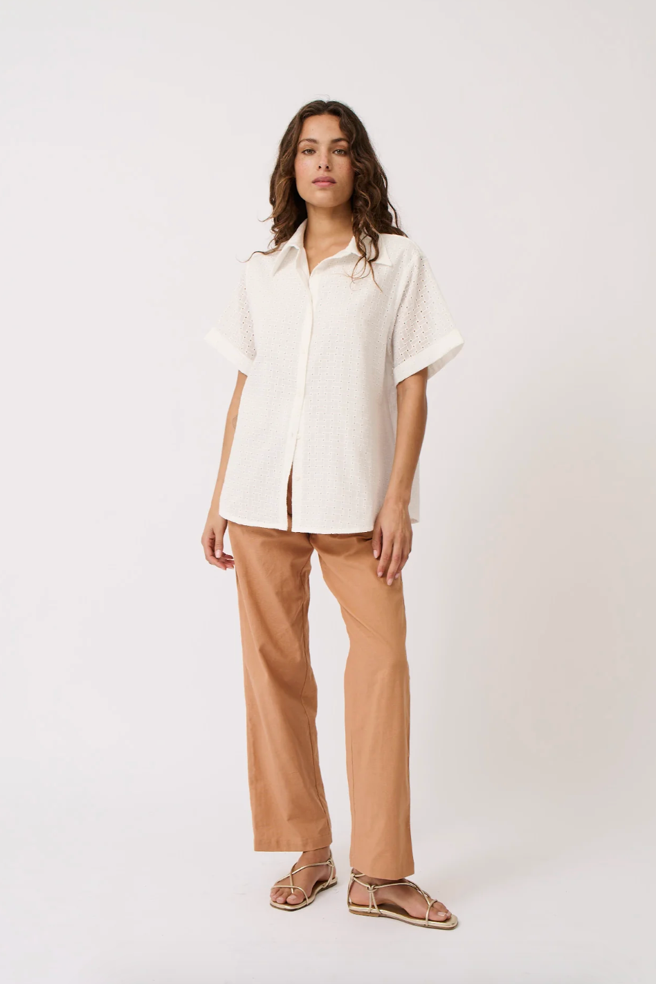 Tully Shirt, White Broderie