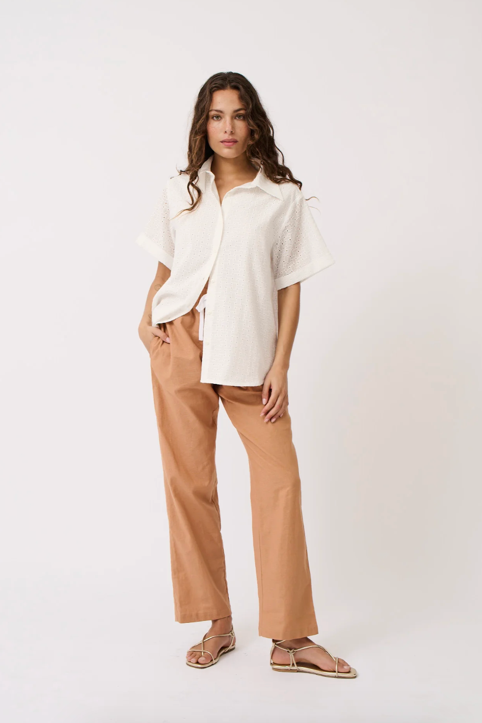 Tully Shirt, White Broderie