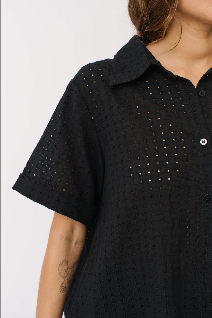 Tully Shirt, Black Broderie