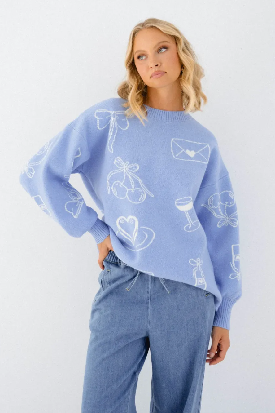 Valentine Knit, Blue