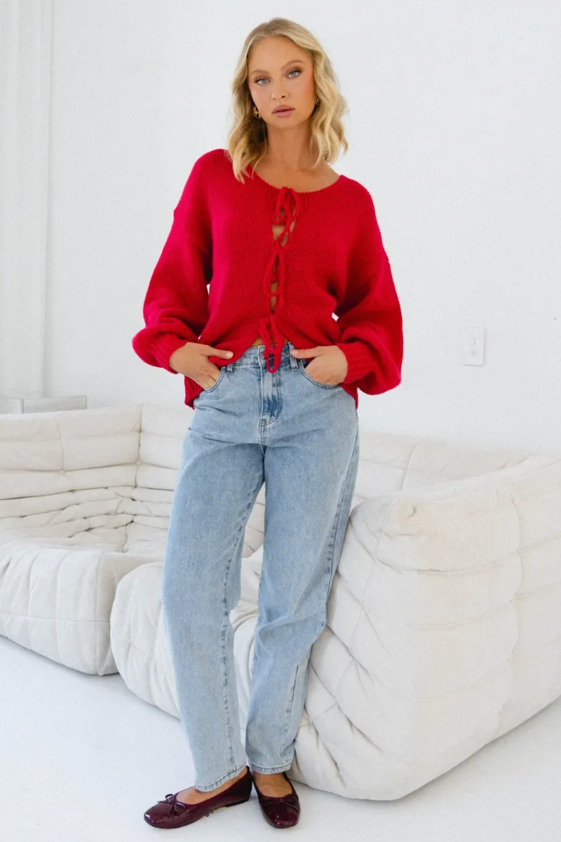 Mon Cheri Cardigan, Red