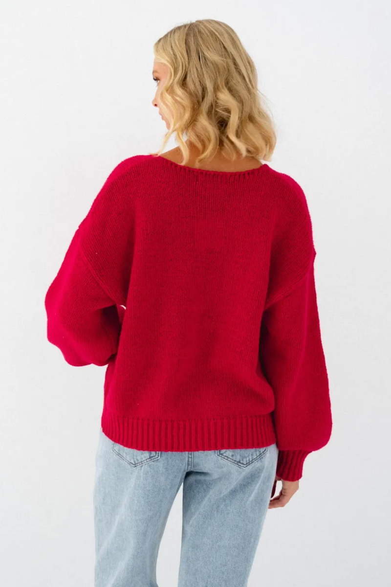 Mon Cheri Cardigan, Red