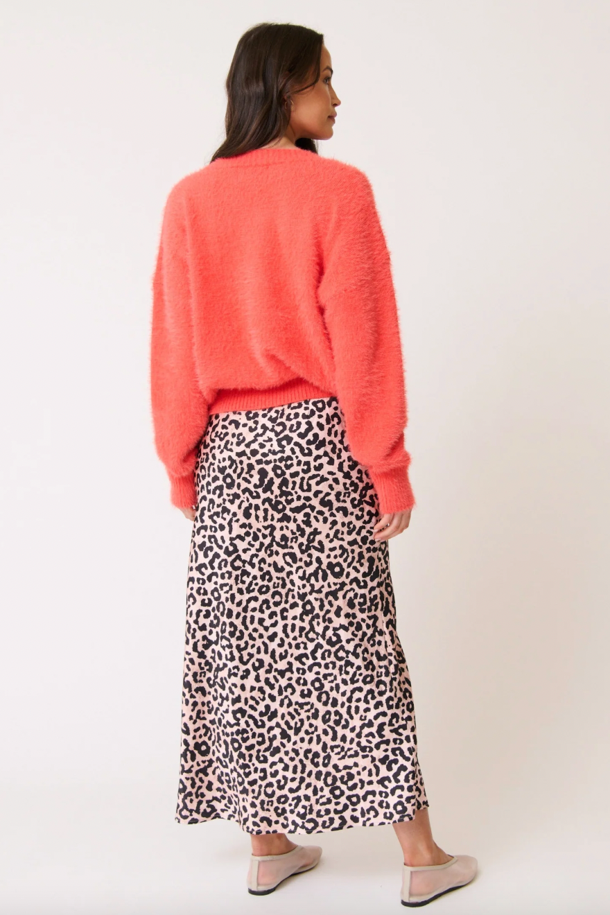 Millie Slip Skirt, Neutral Leopard