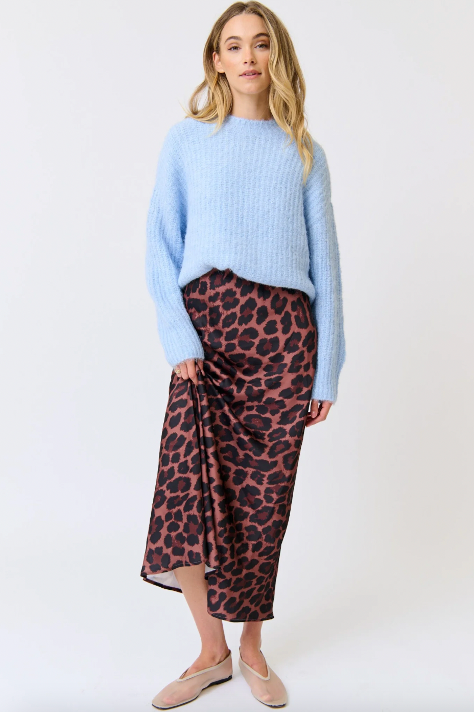 Millie Slip Skirt, Coco Leopard FINAL SALE