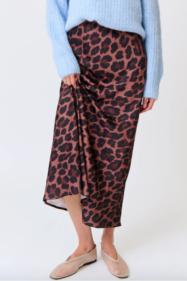 Millie Slip Skirt, Coco Leopard FINAL SALE
