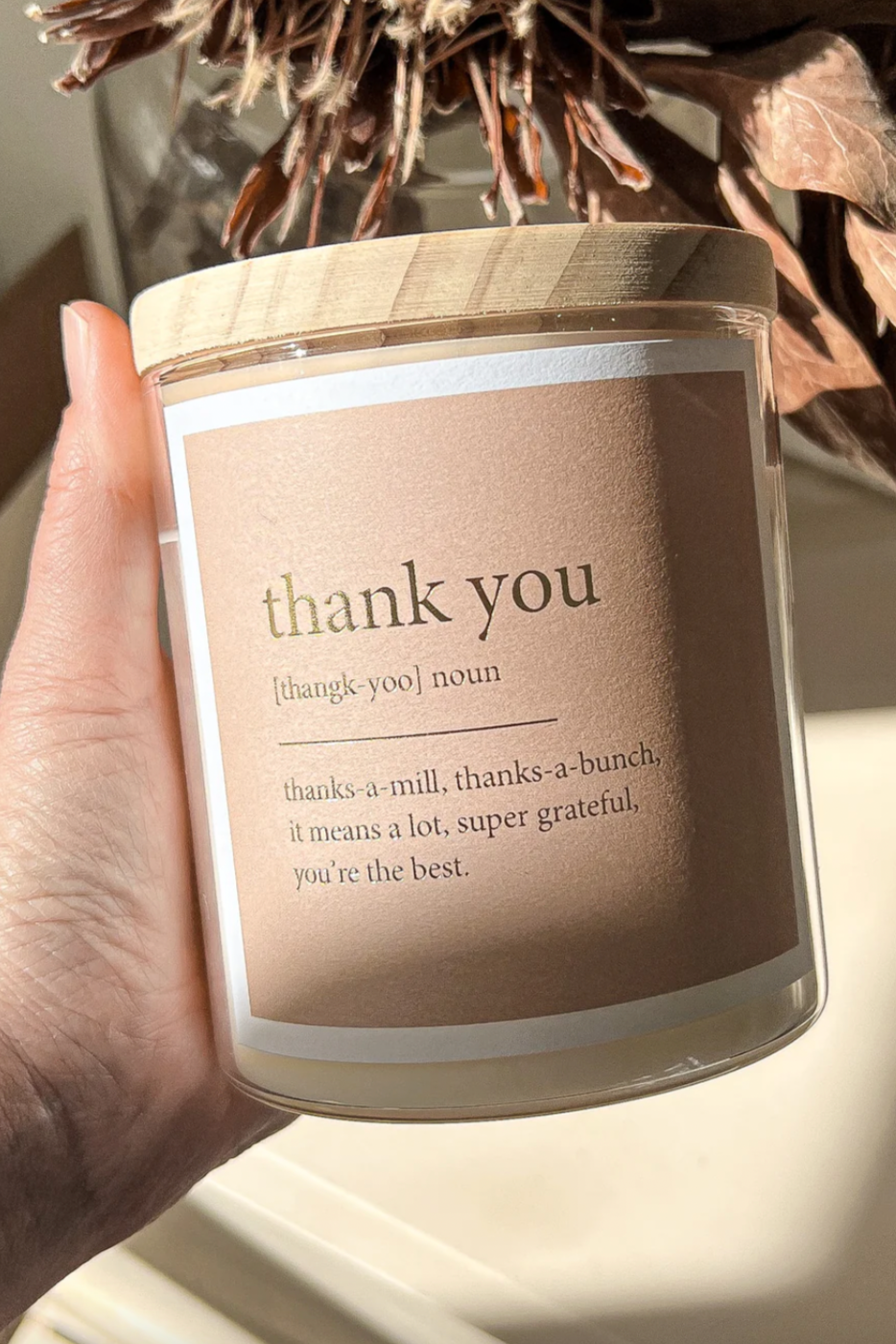 Thank You Goldie Candle