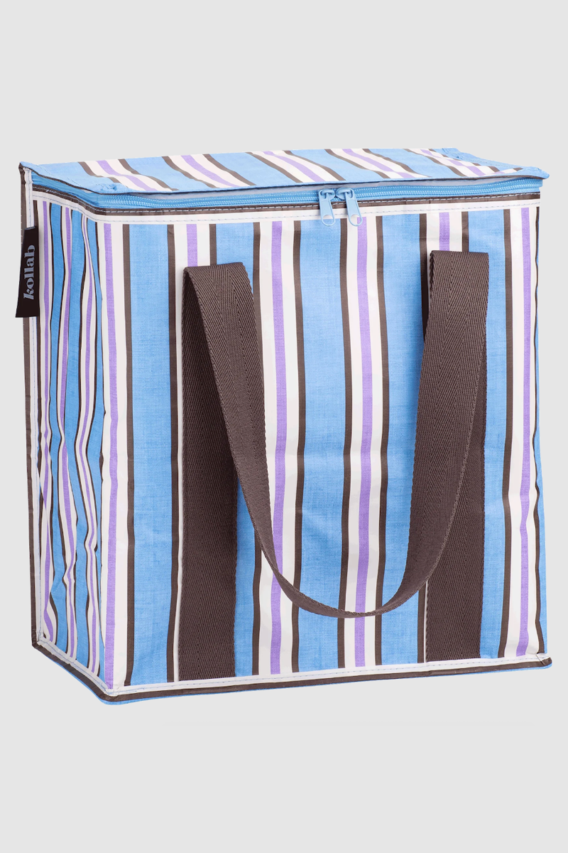 Cooler Bag, Choc Blue Stripe