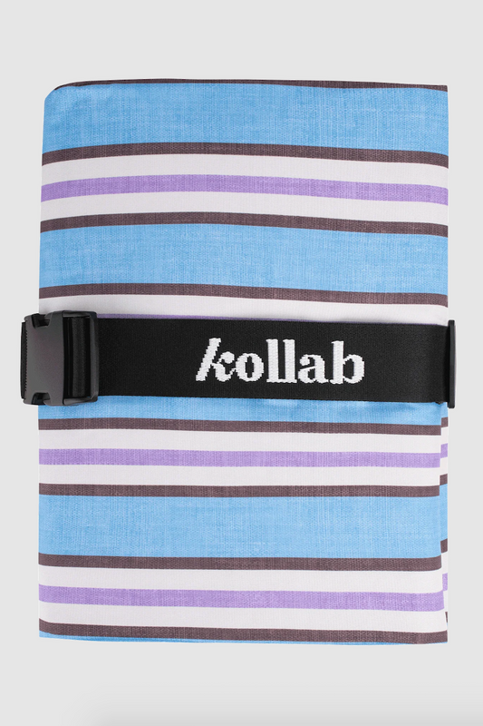Picnic Mat, Choc Blue Stripe