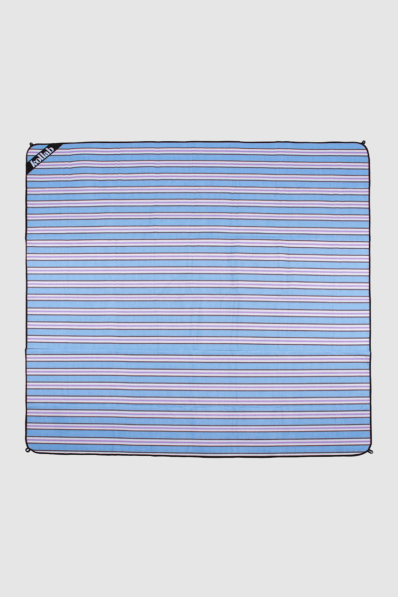 Picnic Mat, Choc Blue Stripe