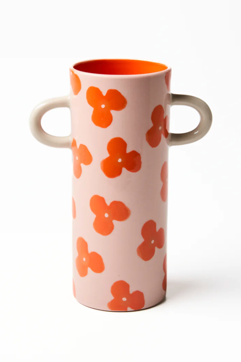 Griffe Vase, Pink Red Floral