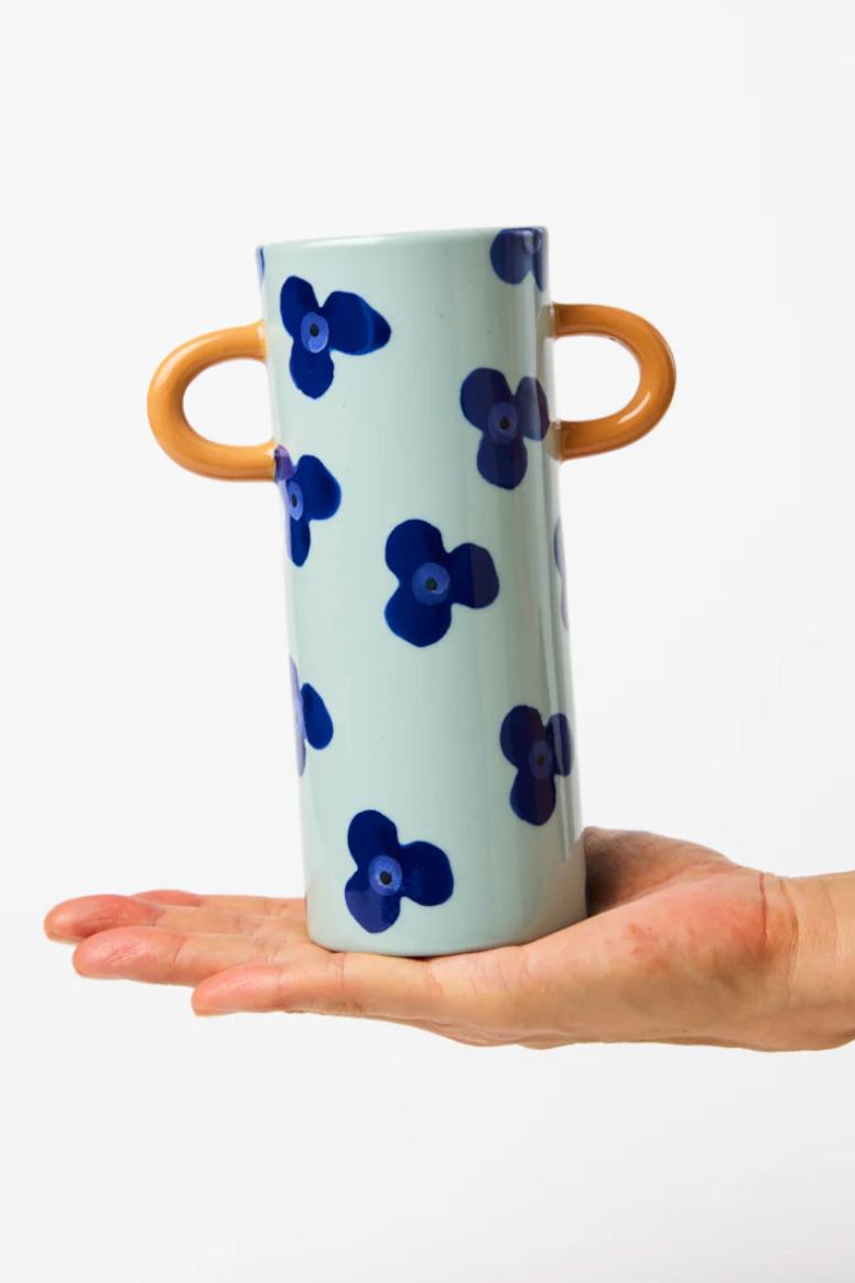 Griffe Vase, Sky Navy Floral