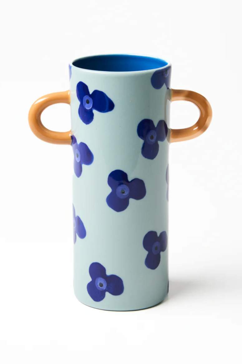 Griffe Vase, Sky Navy Floral