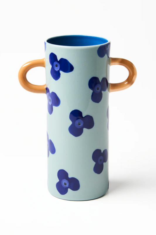 Griffe Vase, Sky Navy Floral