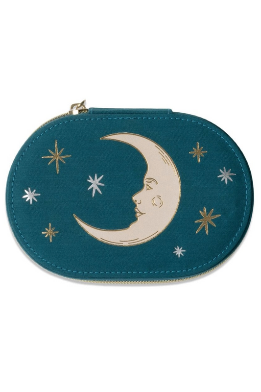 Oval Jewellery Case, Teal Moon