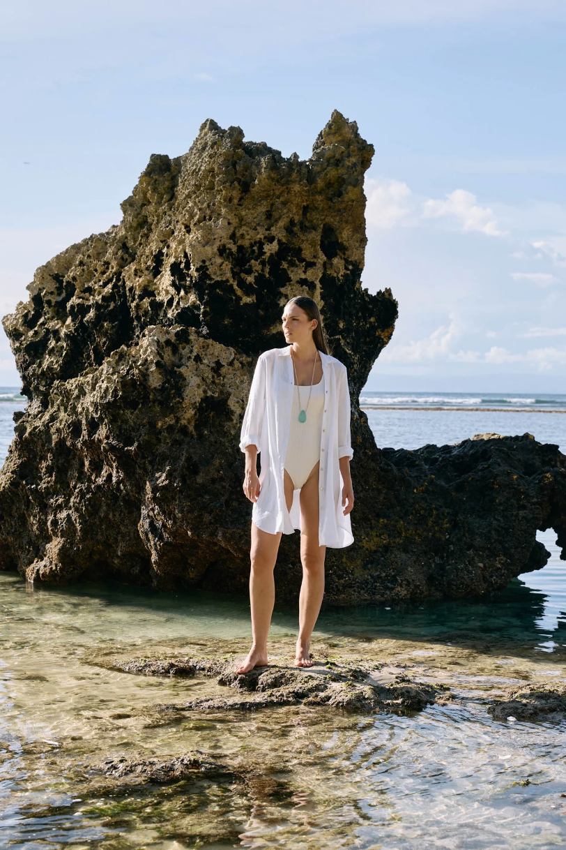 Miramar Shirt Dress, White