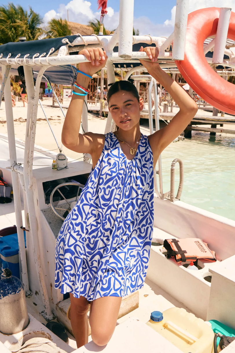 Bahama Tie Dress, Azul