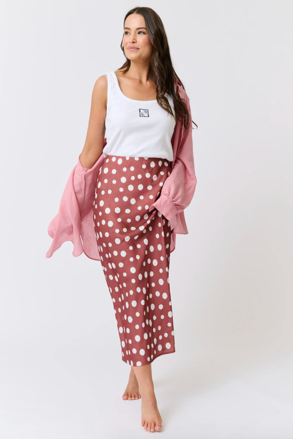 Millie Slip Skirt, Rust Spot