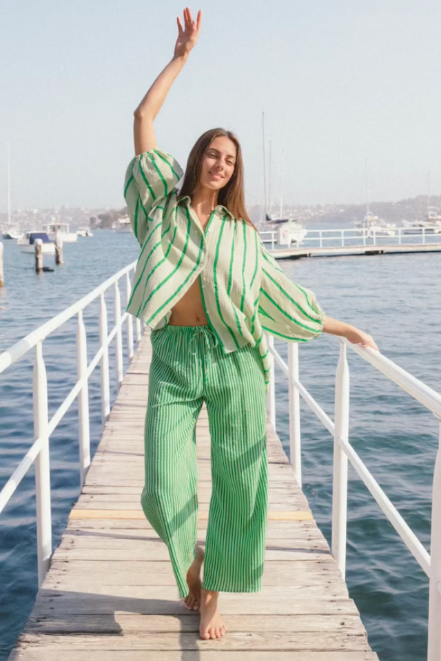 Leon Stripe Pants, Apple