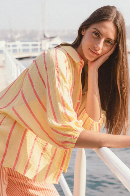 Otis Stripe Shirt, Lemon