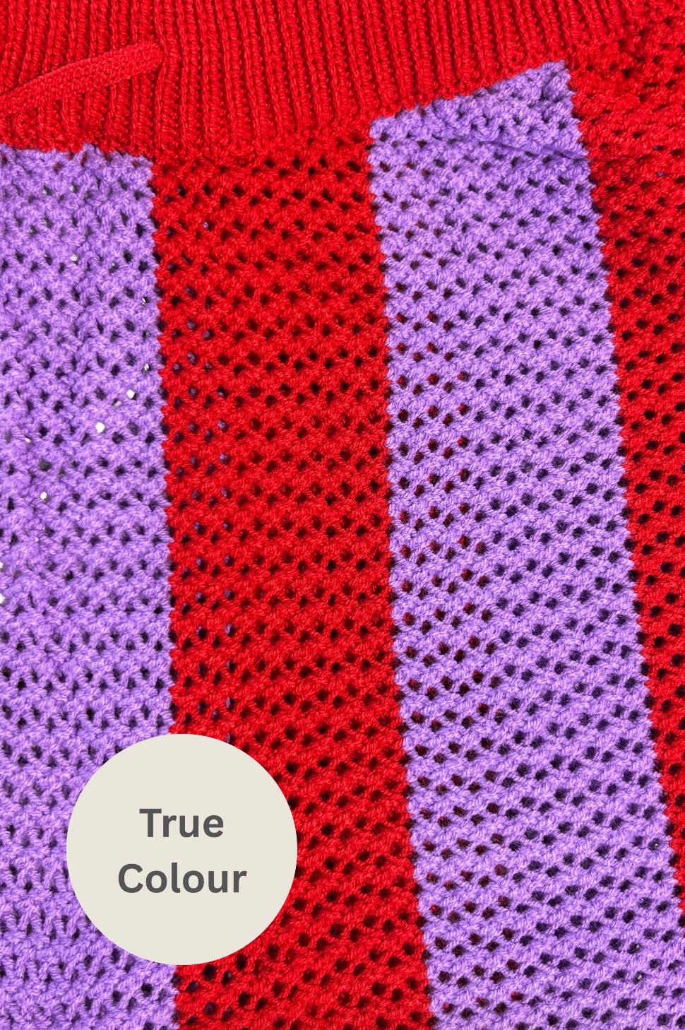 The Knit Stripe Beach Pant, Red and Purple