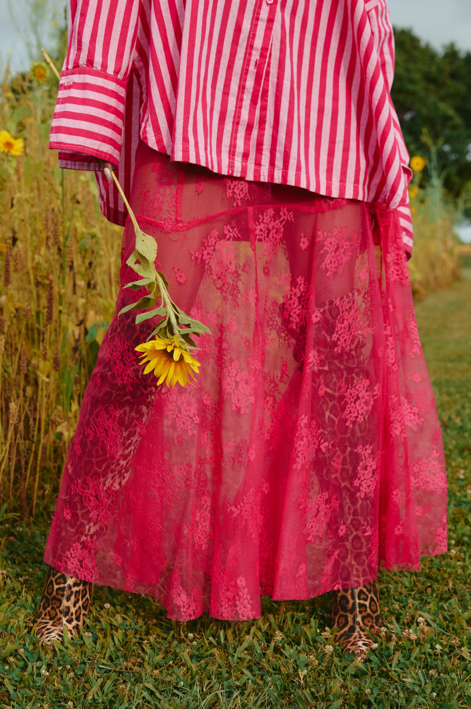The Lace Maxi Skirt, Pink