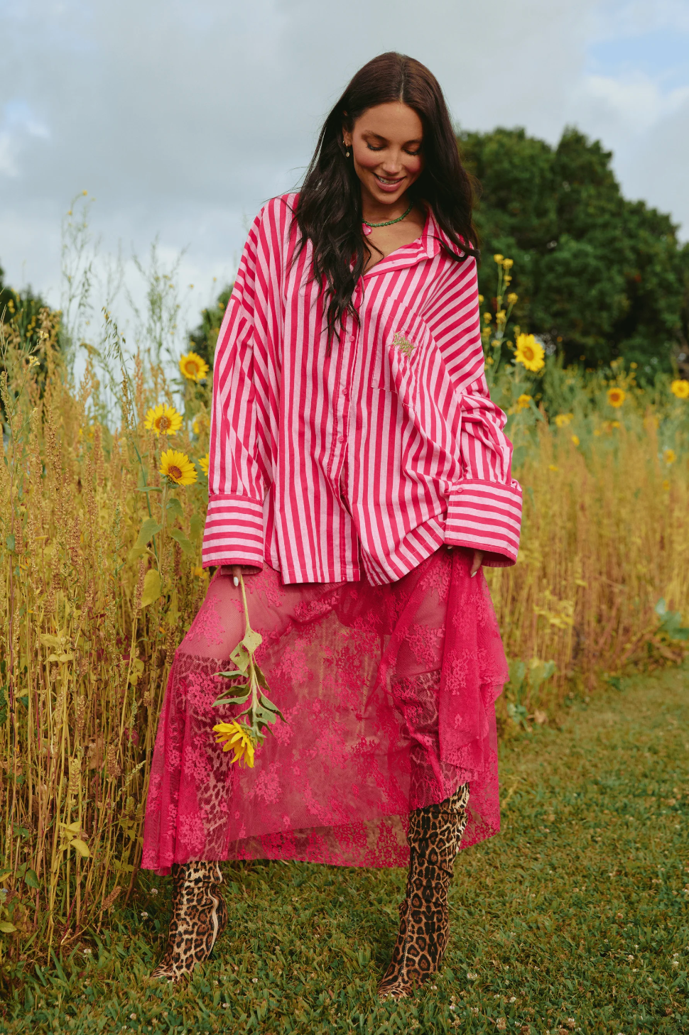 The Lace Maxi Skirt, Pink