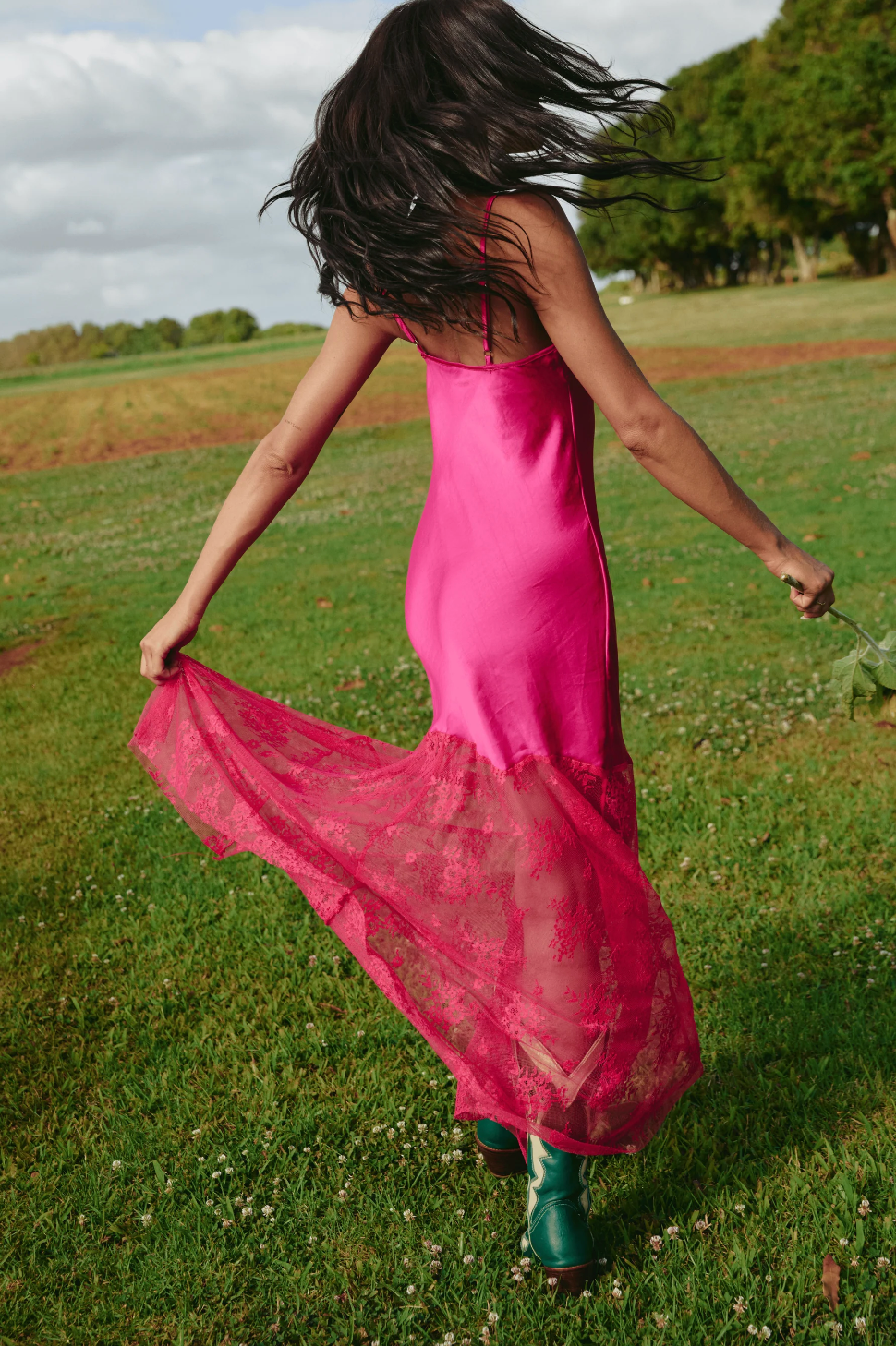 The Lace Maxi Dress, Pink