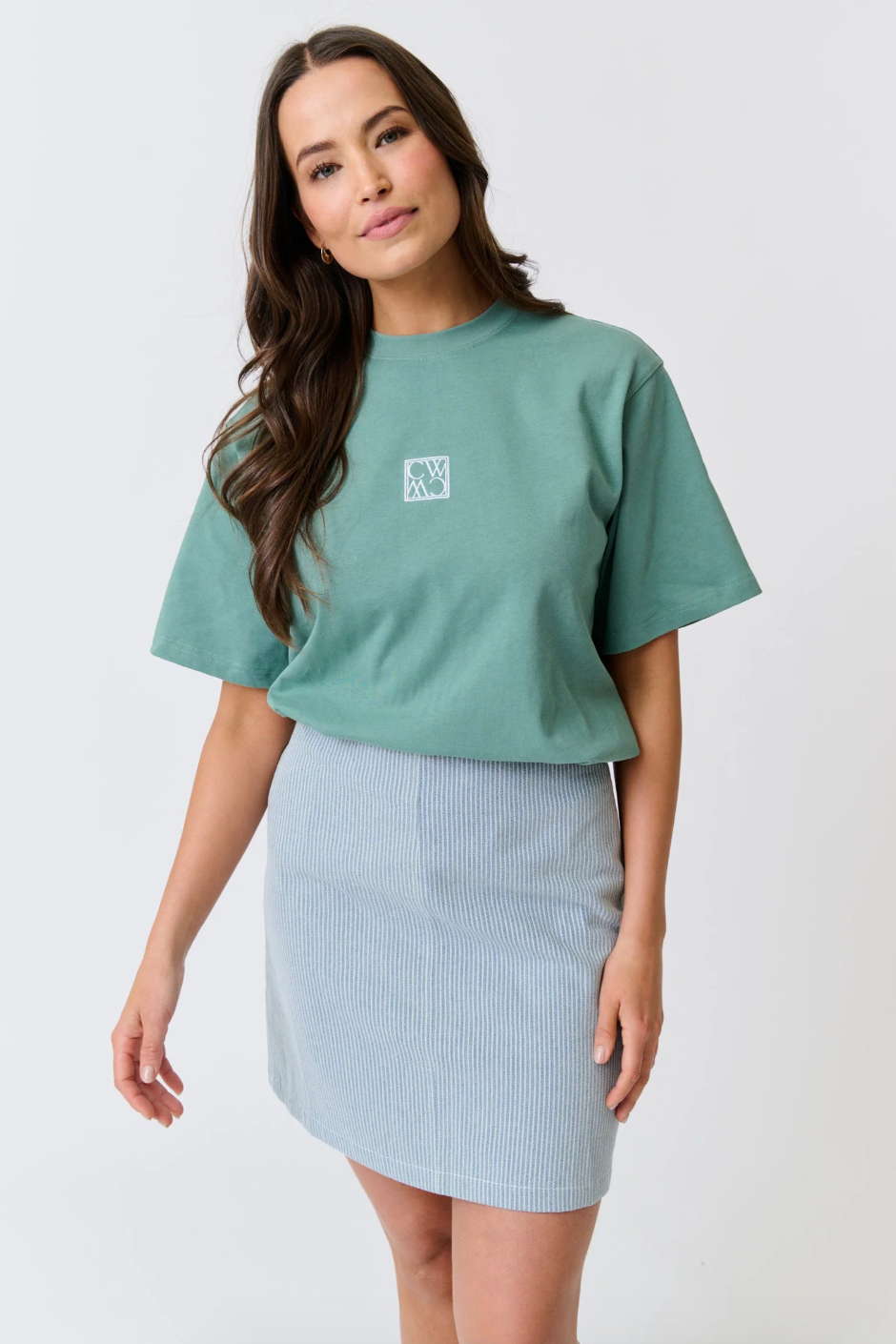 Zyla Mini Skirt, Stripe Denim