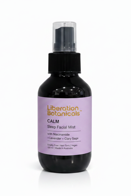 Liberation Botanicals Calm Sleep Facial Mist bottle on a white background