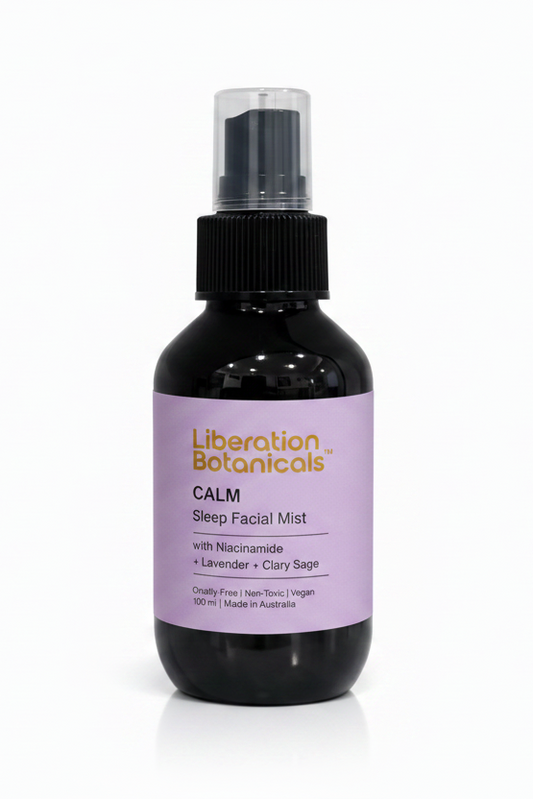Liberation Botanicals Calm Sleep Facial Mist bottle on a white background