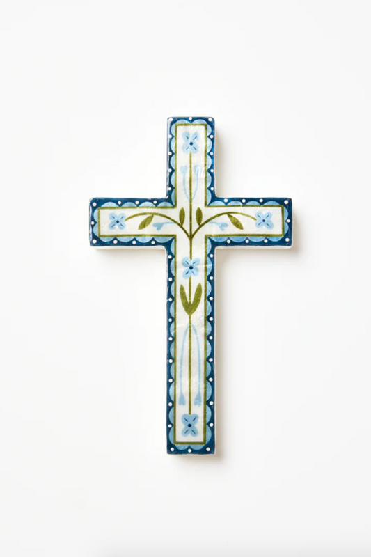 Samira Blue Flower Large Cross