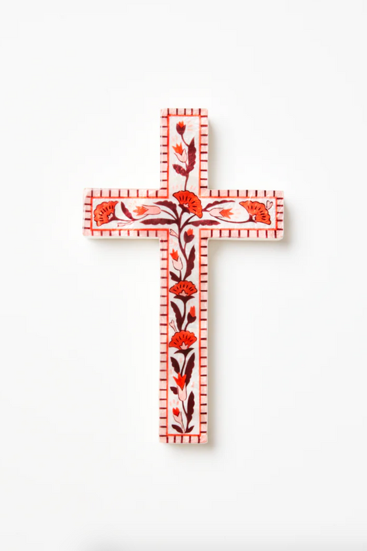 Samira Pink Flower Large Cross