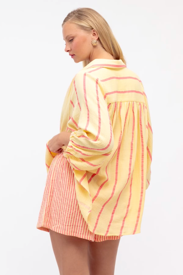 Otis Stripe Shirt, Lemon