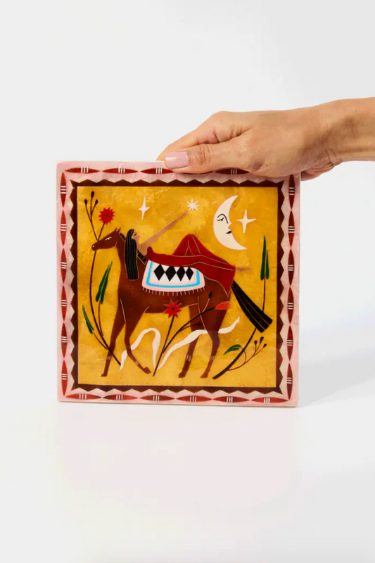 Fable Horseback Pink Square