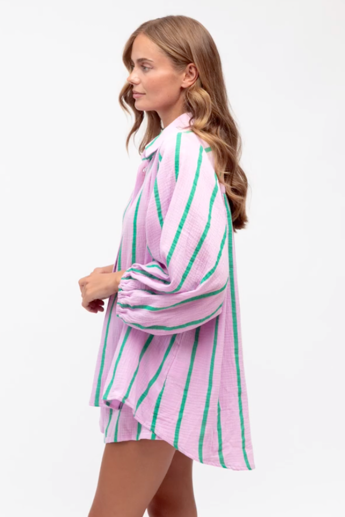 Otis Stripe Shirt, Lilac