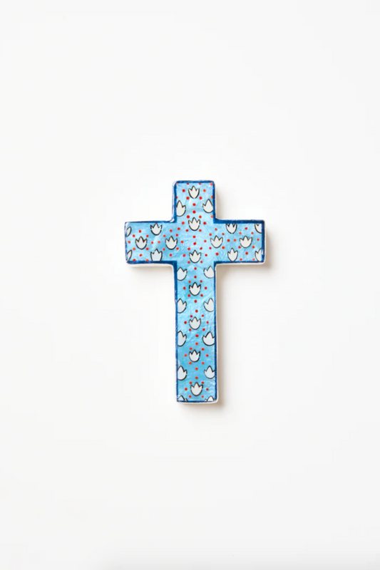 Samira Blue Lotus Small Cross