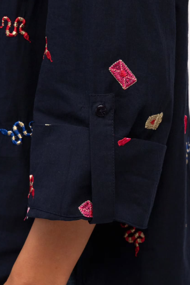 Midnight Embroidered Shirt