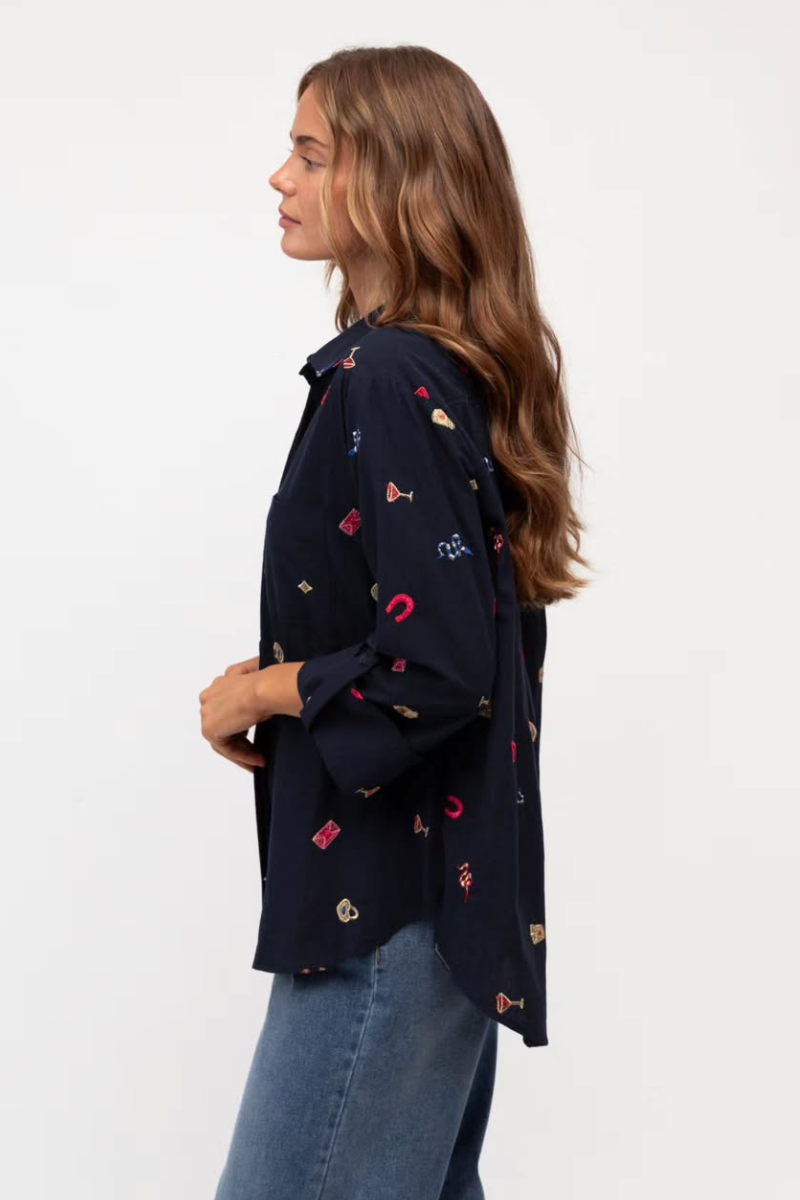 Midnight Embroidered Shirt