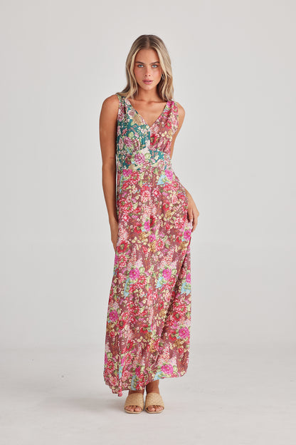 Ellie Sleeveless Dress, Rose Garden