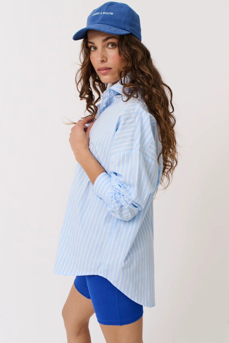 Tammy Shirt, Aqua Stripe