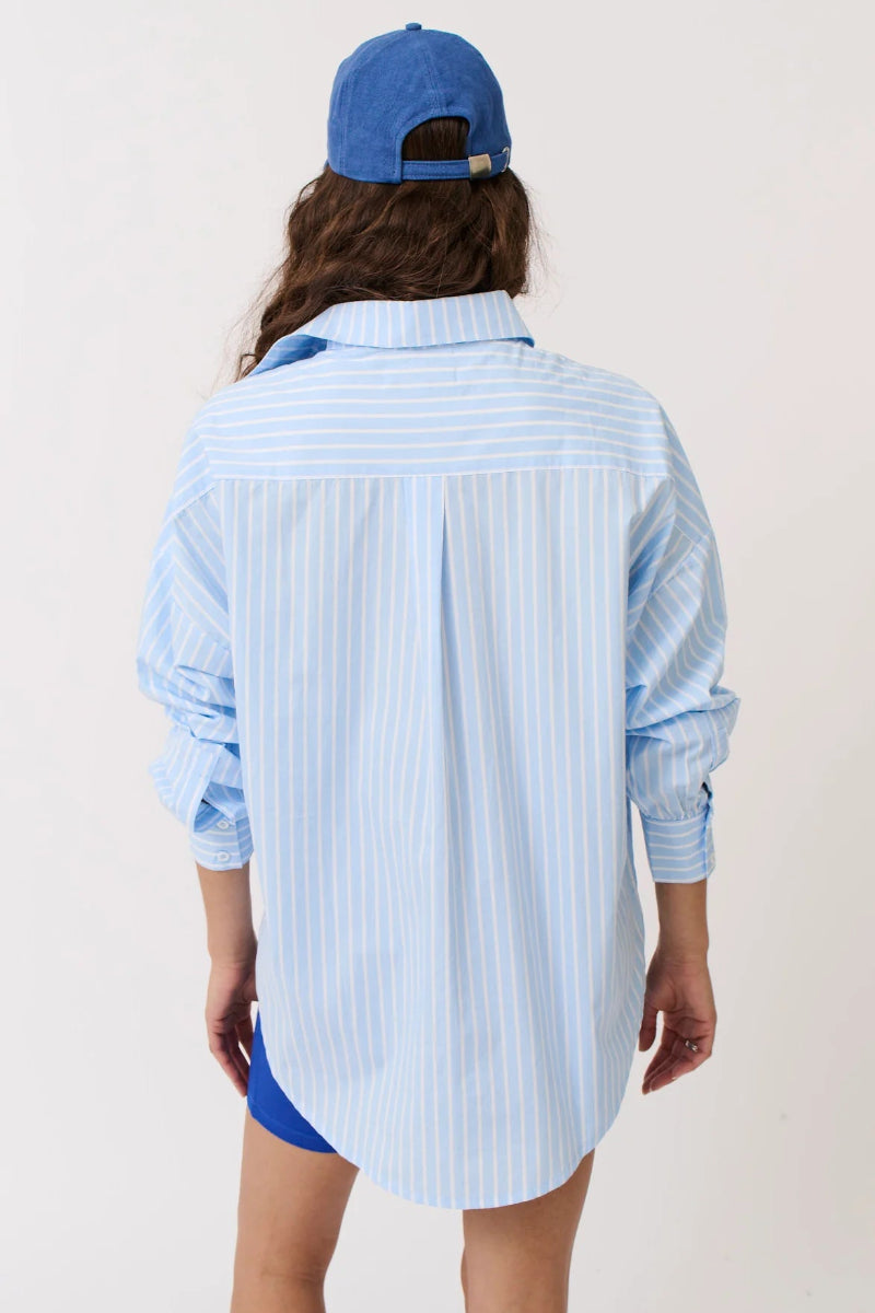 Tammy Shirt, Aqua Stripe