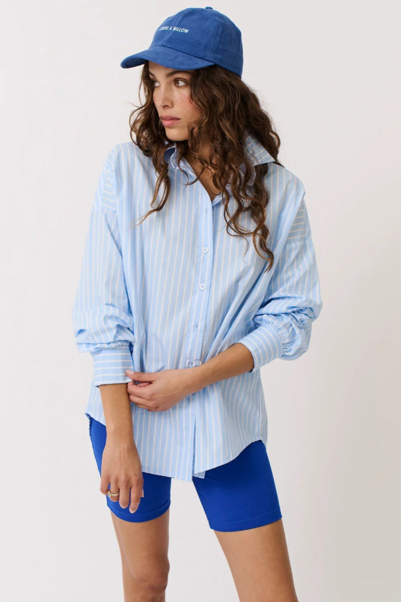 Tammy Shirt, Aqua Stripe