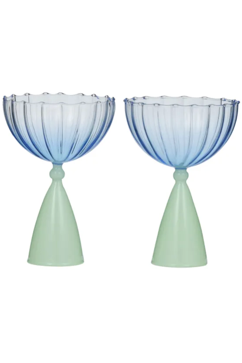 Lille Cocktail Glasses, Blue