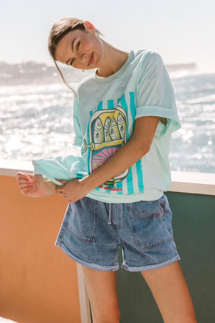 Sardines Tee, Blue