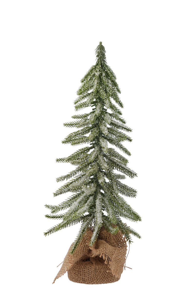 Burlap Tree with Snow