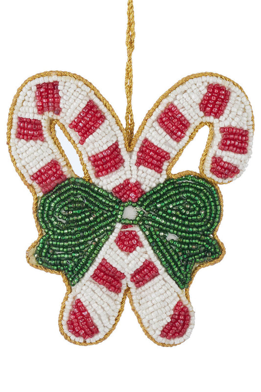 Beaded Candy Cane Ornament